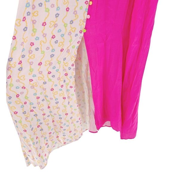 Julyliebe Pink White Floral Long Sleeve Ruffle Sleeve Dress Size NWT XXL - Picture 6 of 14